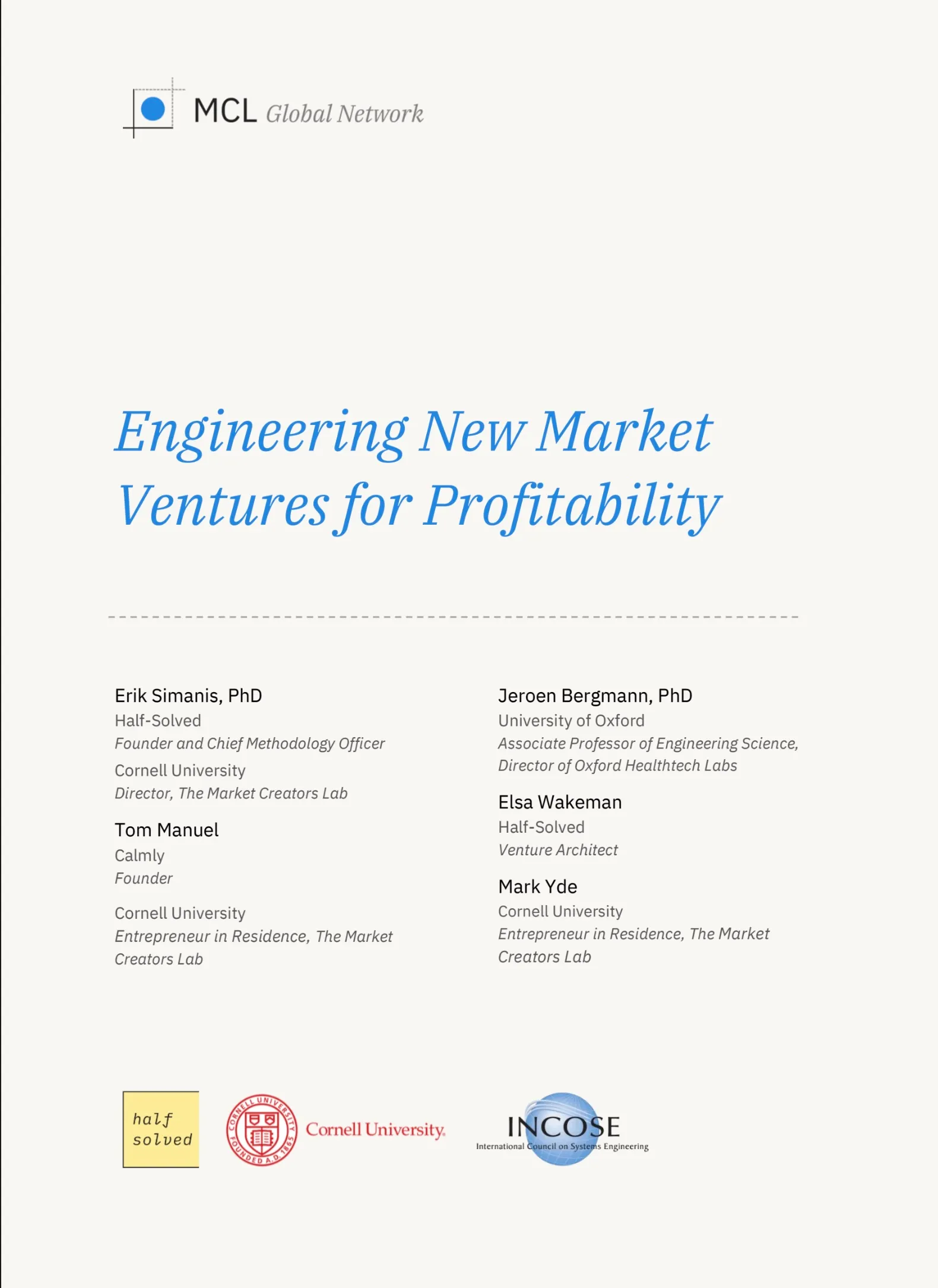 Cover of Engineering New Market Ventures for Profitability